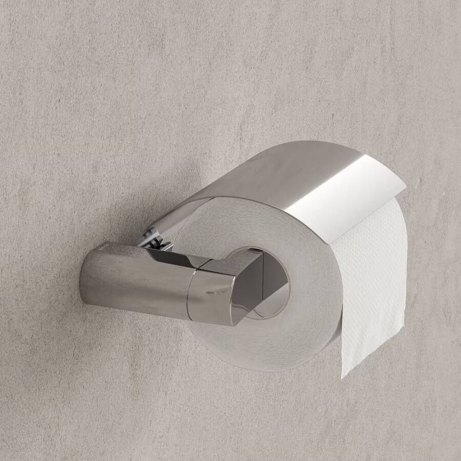 Geesa Toiletrolhouder Wynk | Met klep Chroom (rechts) | Chroom