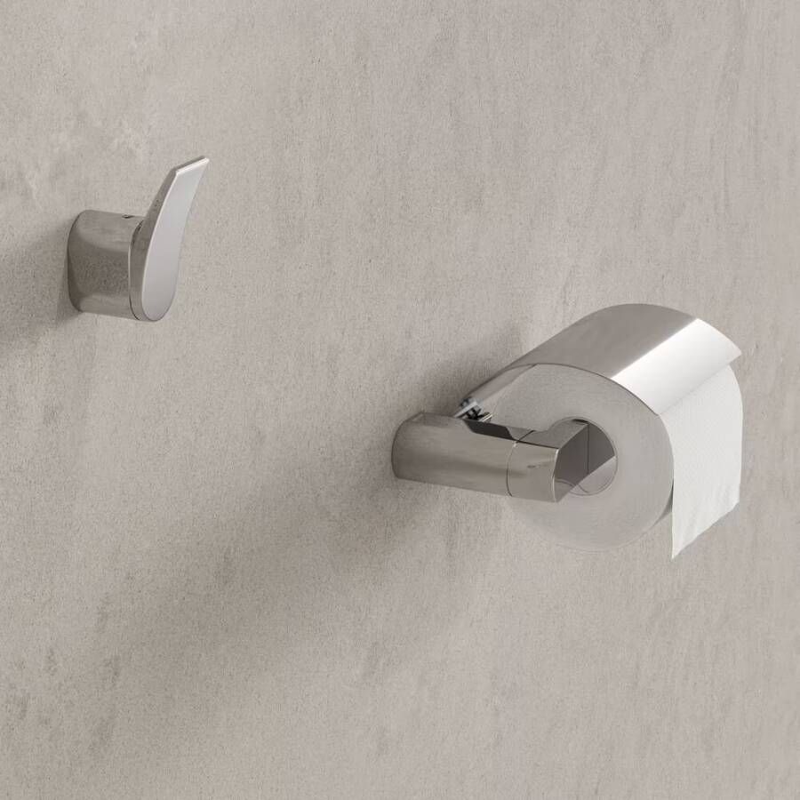 Geesa Toiletrolhouder Wynk | Met klep Chroom (rechts) | Chroom