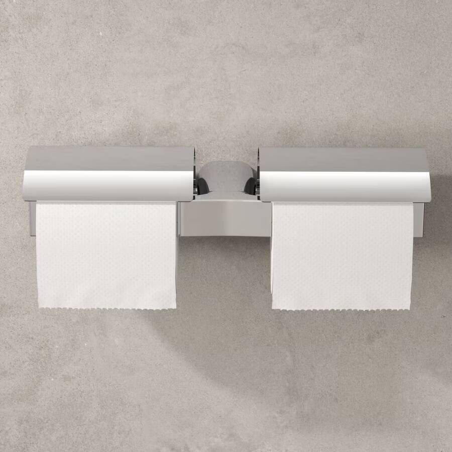 Geesa Toiletrolhouder Wynk | Met klep dubbel | Chroom