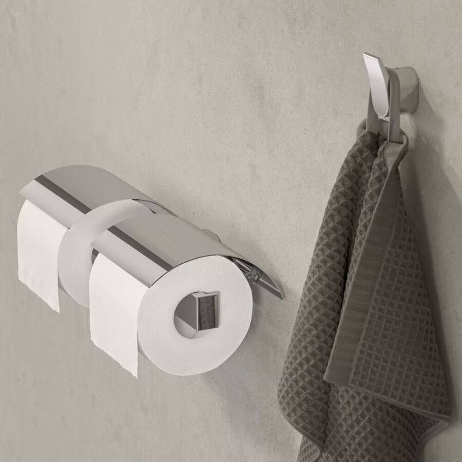 Geesa Toiletrolhouder Wynk | Met klep dubbel | Chroom