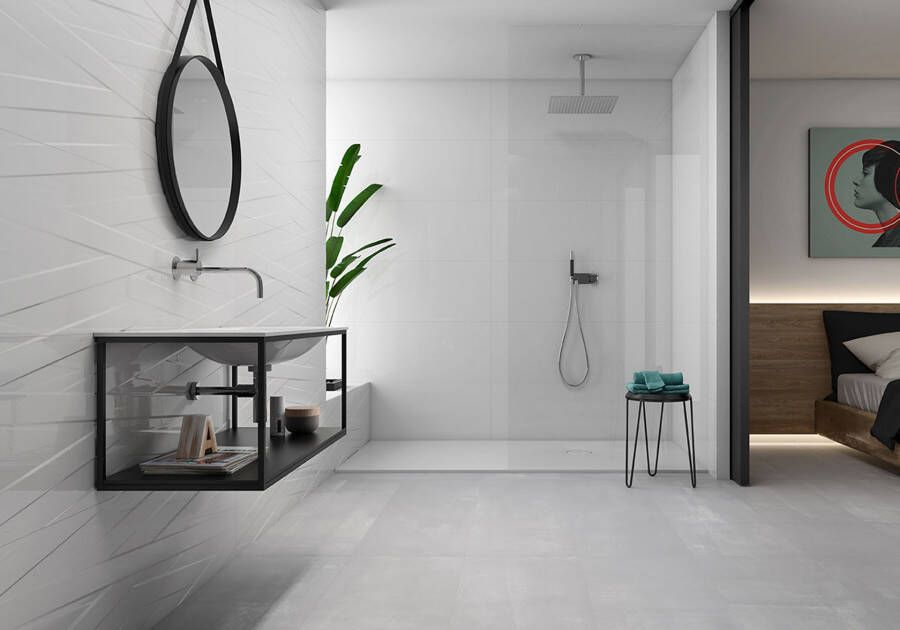 Geo Tiles Blancos Wandtegel | 40x120 cm | Gerectificeerd | Glans Wit