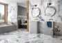 Geo Tiles Crash Vloertegel | 120x120 cm | Gerectificeerd | Marmerlook | Glans Blauw - Thumbnail 2