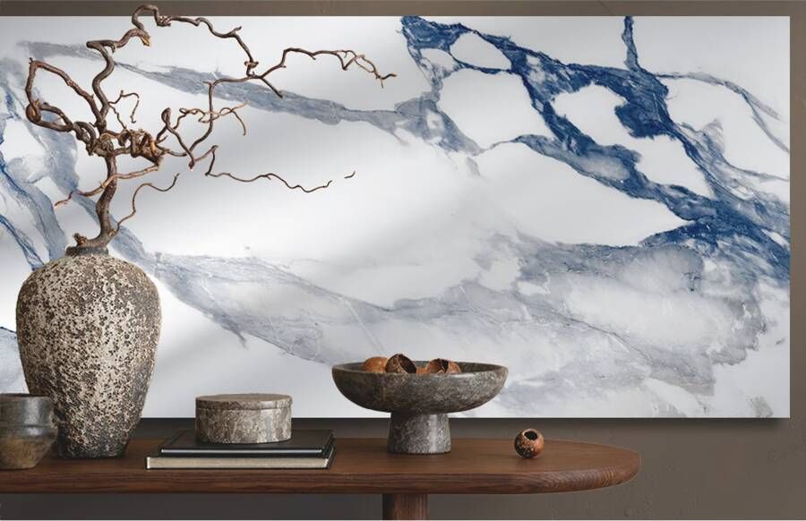 Geo Tiles Crash Vloertegel | 60x120 cm | Gerectificeerd | Marmerlook | Glans Blauw