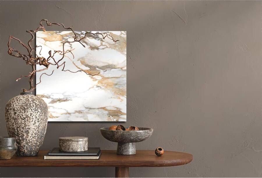 Geo Tiles Crash Vloertegel | 60x60 cm | Gerectificeerd | Marmerlook | Mat Beige