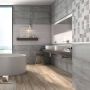 Geo Tiles Inox Gris wandtegel beton look 30x90 cm grijs mat - Thumbnail 3