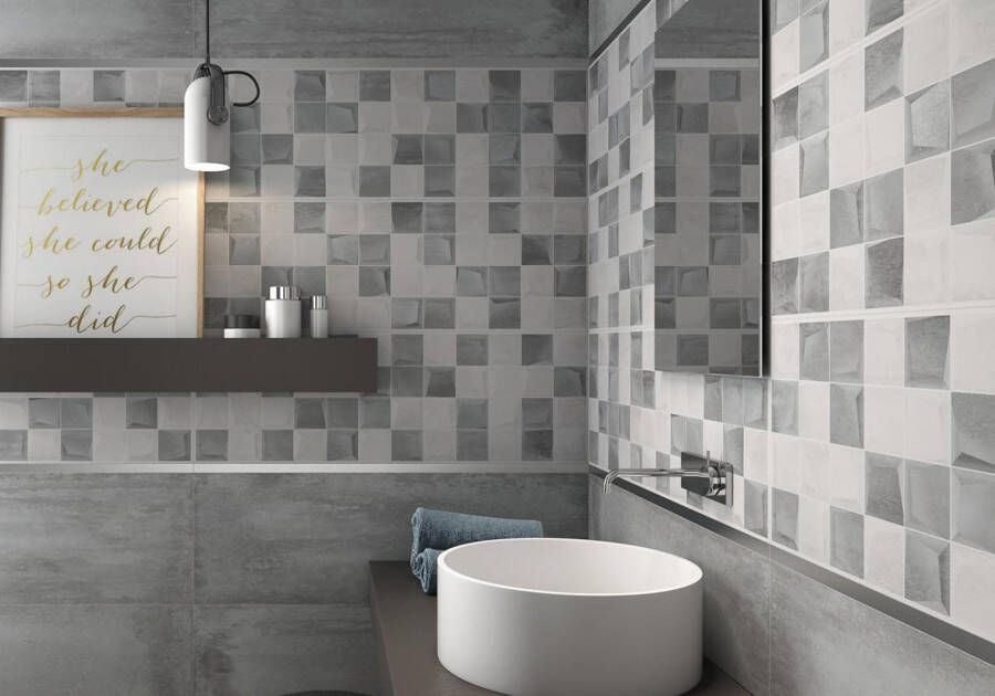 Geo Tiles Inox Wandtegel | 30x90 cm | Gerectificeerd | Mat Grijs