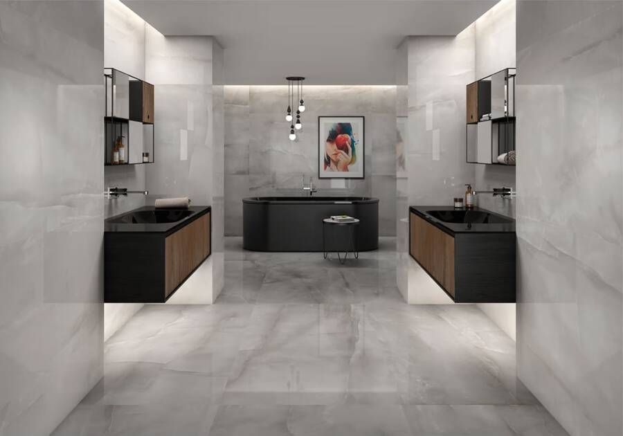 Geo Tiles Soma Vloertegel | 60x120 cm | Gerectificeerd | Marmerlook | Glans Wit