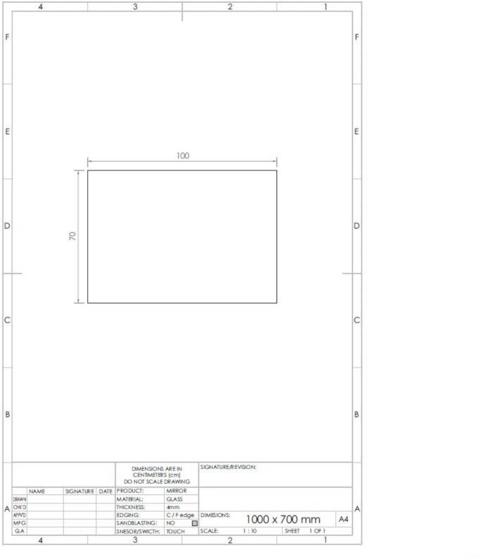 Gliss Design Badkamerspiegel Backlight | 100x70 cm | Rechthoekig | Indirecte LED verlichting | Touch button | Met spiegelverwarming