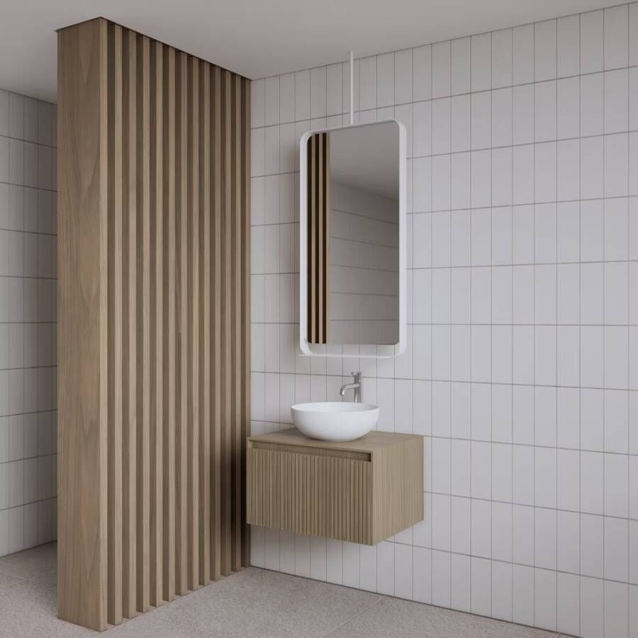 Gliss Design Badkamerspiegel Astra | 50x100 cm | Met planchet | Rechthoekig | Mat wit