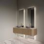 Gliss Design Badkamerspiegel Celeste | 50x140 + 40x20 cm | 2-delig verticaal | Indirecte LED verlichting | Sensor bediening | Met spiegelverwarming - Thumbnail 4