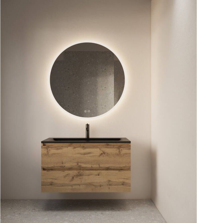 Gliss Design Badkamerspiegel Circum | 100 cm | Rond | Indirecte LED verlichting | Touch button | Met spiegelverwarming