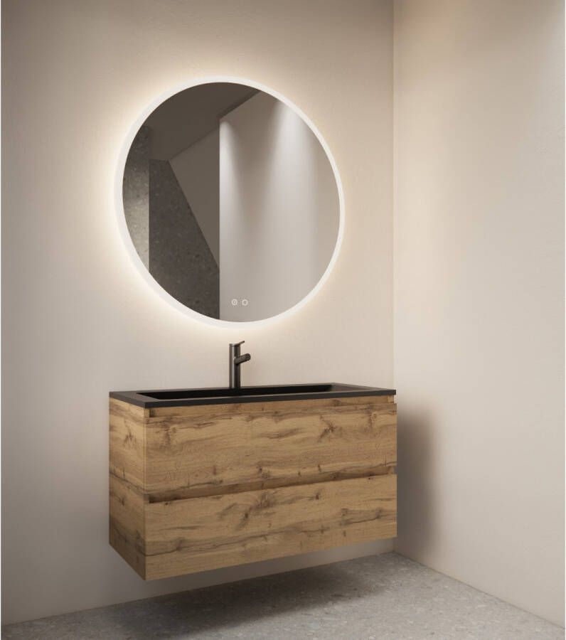 Gliss Design Badkamerspiegel Circum | 100 cm | Rond | Indirecte LED verlichting | Touch button | Met spiegelverwarming