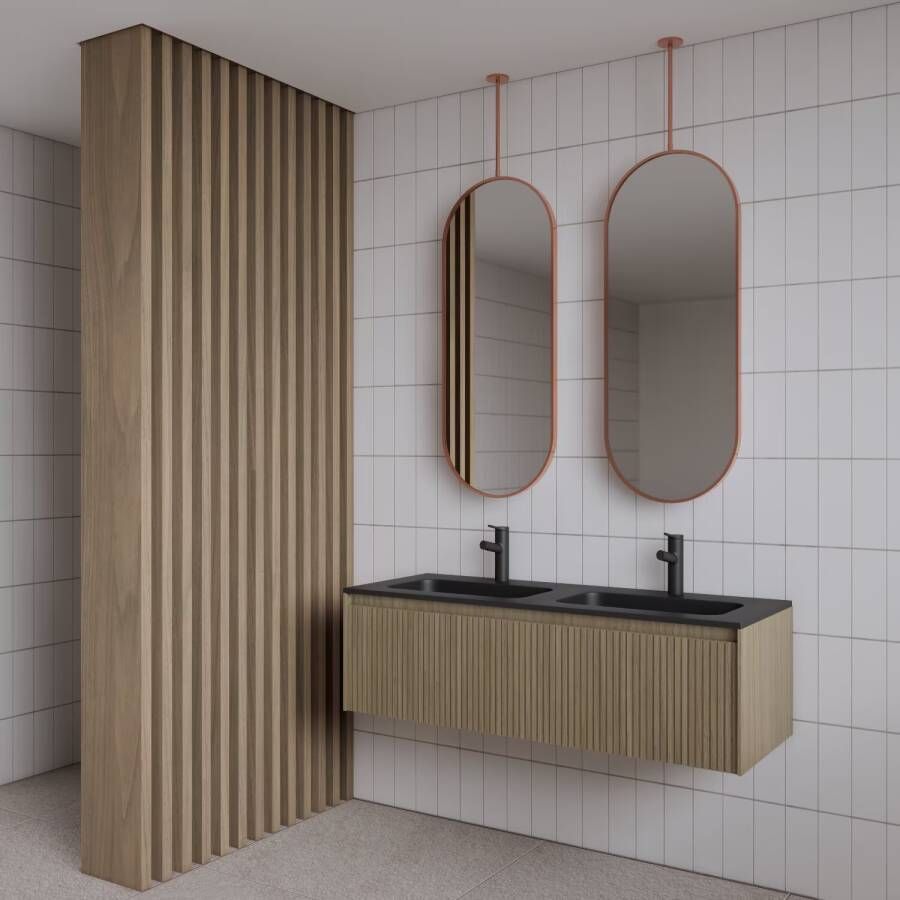 Gliss Design Badkamerspiegel Halo | 40x90 cm | Verticaal | Ovaal | Koper rose