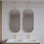 Gliss Design Badkamerspiegel Halo | 40x90 cm | Verticaal | Ovaal | Mat goud - Thumbnail 3