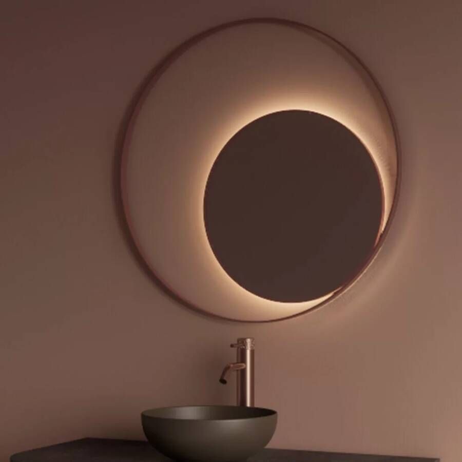 Gliss Design Badkamerspiegel Kosmos | 120 cm | Indirecte LED verlichting | Sensor bediening | Met spiegelverwarming | Koper rose