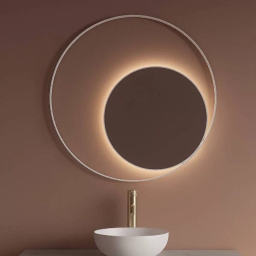 Gliss Design Badkamerspiegel Kosmos | 140 cm | Indirecte LED verlichting | Sensor bediening | Met spiegelverwarming | Mat wit