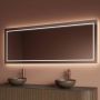 Gliss Design Badkamerspiegel Lenus | 100x70 cm | Directe en indirecte LED verlichting | Sensor bediening | Met spiegelverwarming - Thumbnail 2