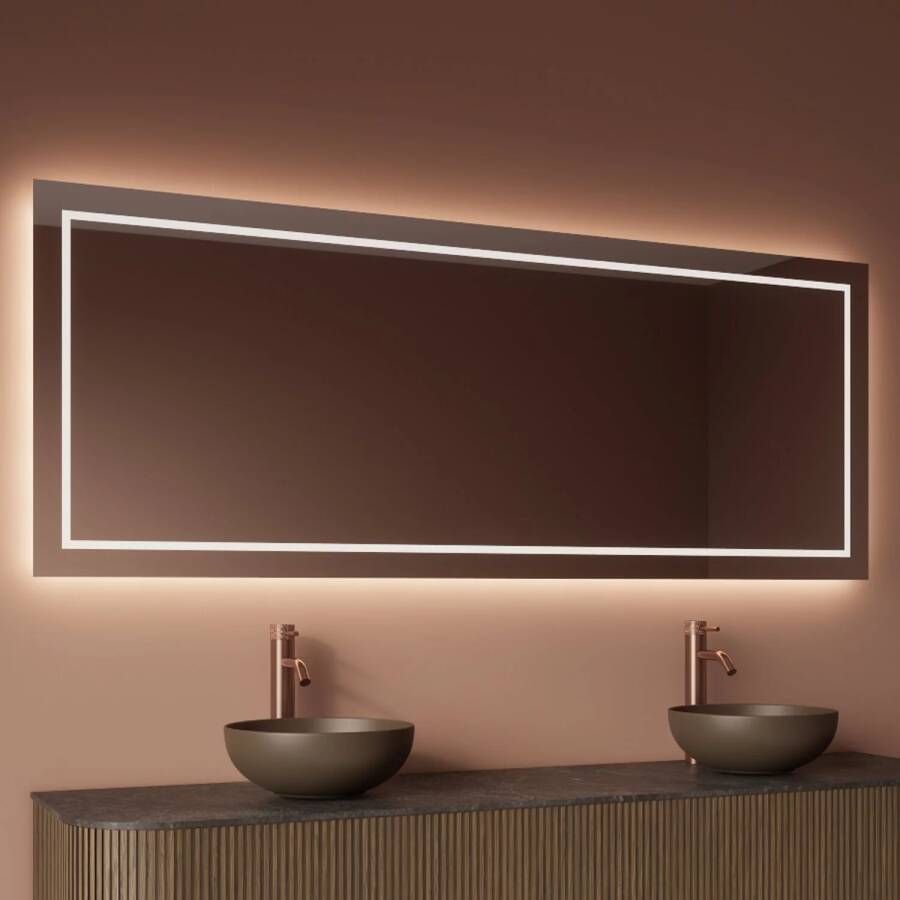 Gliss Design Badkamerspiegel Lenus | 180x70 cm | Directe en indirecte LED verlichting | Sensor bediening | Met spiegelverwarming