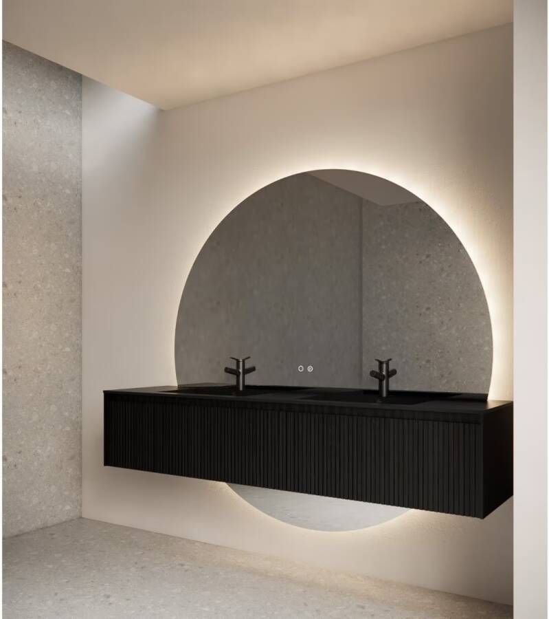 Gliss Design Badkamerspiegel Lios | 140 cm | Rond | Indirecte LED verlichting | Touch button | Met spiegelverwarming