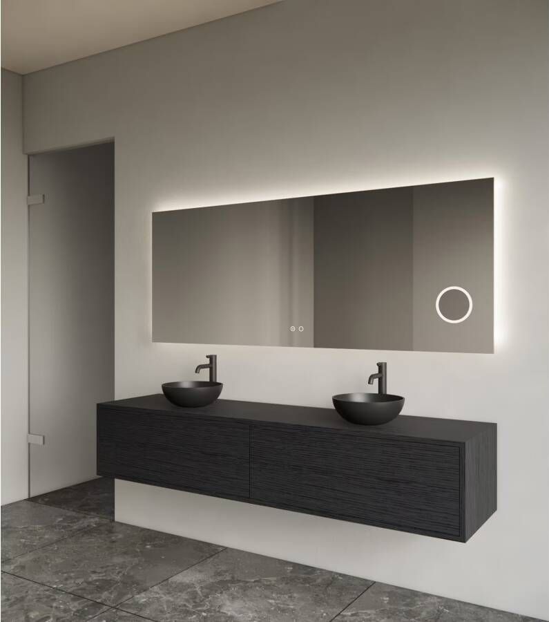 Gliss Design Badkamerspiegel Lumin | 100x70 cm | Rechthoekig | Indirecte LED verlichting | Touch button | Met spiegelverwarming