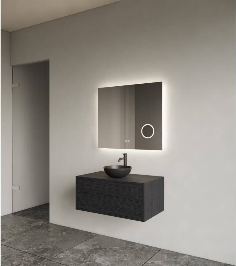 Gliss Design Badkamerspiegel Lumin | 80x70 cm | Rechthoekig | Indirecte LED verlichting | Touch button | Met spiegelverwarming
