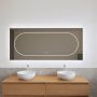 Gliss Design Badkamerspiegel Nova | 100x70 cm | Directe en indirecte LED verlichting | Touch button | Met spiegelverwarming - Thumbnail 2