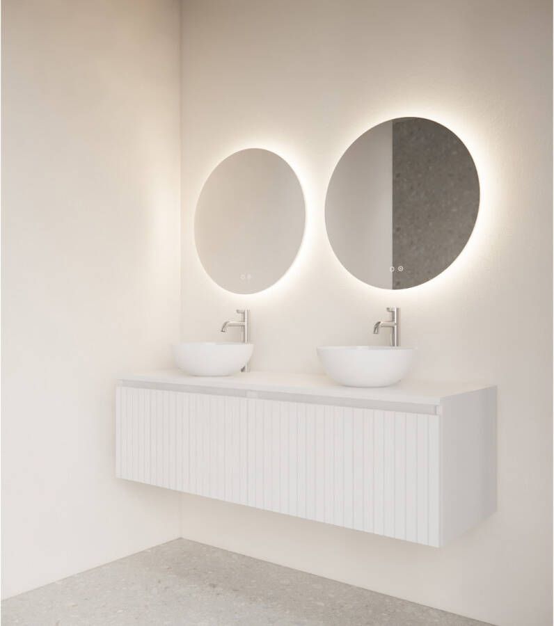 Gliss Design Badkamerspiegel Oko | 100 cm | Rond | Indirecte LED verlichting | Touch button | Met spiegelverwarming