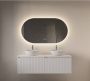Gliss Design Badkamerspiegel Orion | 140x70 cm | Ovaal | Indirecte LED verlichting | Touch button | Met spiegelverwarming - Thumbnail 2