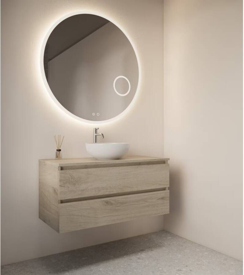 Gliss Design Badkamerspiegel Sol | 120 cm | Rond | LED verlichting rondom | Touch button | Met spiegelverwarming