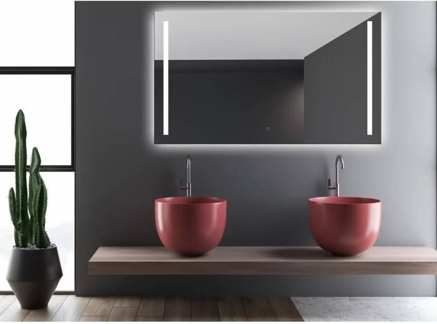 Gliss Design Badkamerspiegel Veri | 160x70 cm | Rechthoekig | Directe LED verlichting | Touch button | Met spiegelverwarming