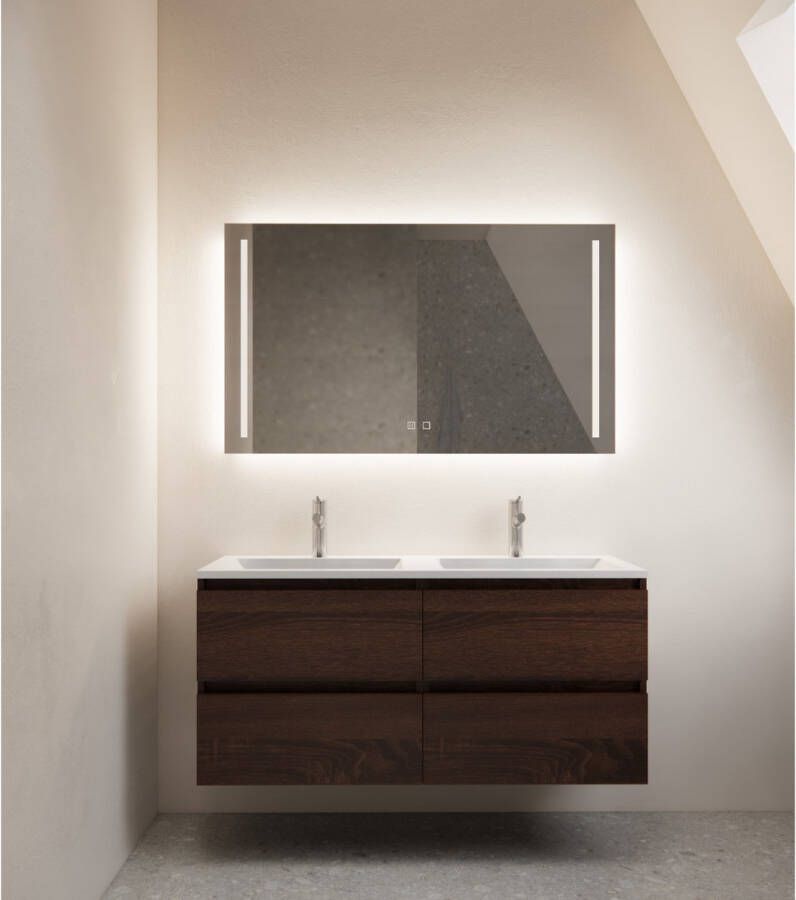 Gliss Design Badkamerspiegel Vertical | 100x70 cm | Rechthoekig | Indirecte LED verlichting | Touch button | Met spiegelverwarming
