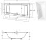 Gliss Design Ligbad Cotus | Rechts | 160x90 cm | Acryl | Rechthoek | Wit glans - Thumbnail 2