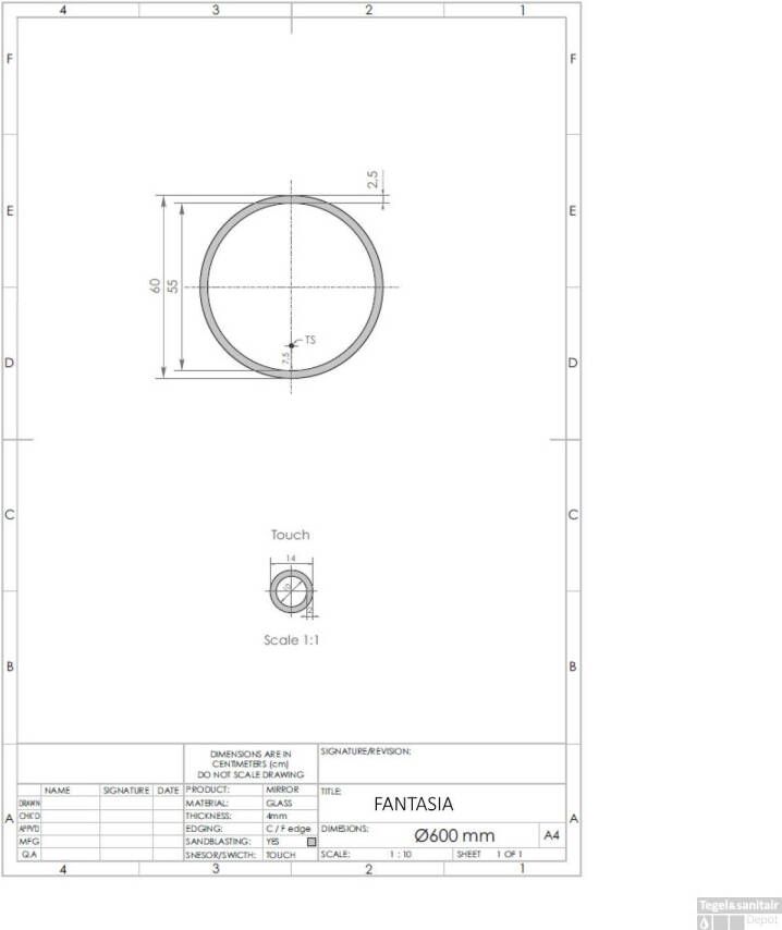 Gliss Design Badkamerspiegel Fantasia | 60 cm | Rond | Indirecte LED verlichting | Touch button | Met spiegelverwarming