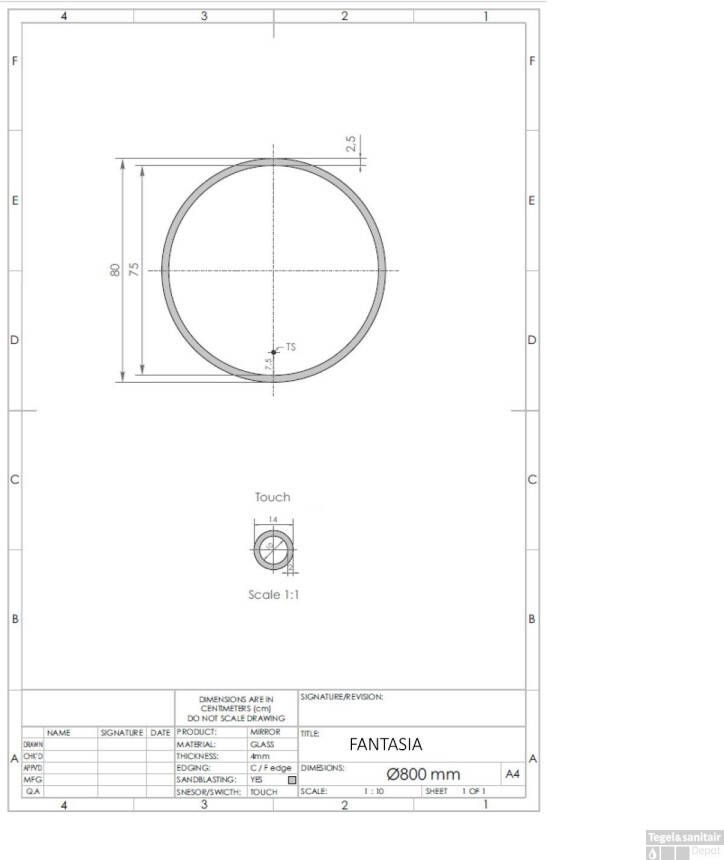 Gliss Design Badkamerspiegel Fantasia | 80 cm | Rond | Indirecte LED verlichting | Touch button | Met spiegelverwarming