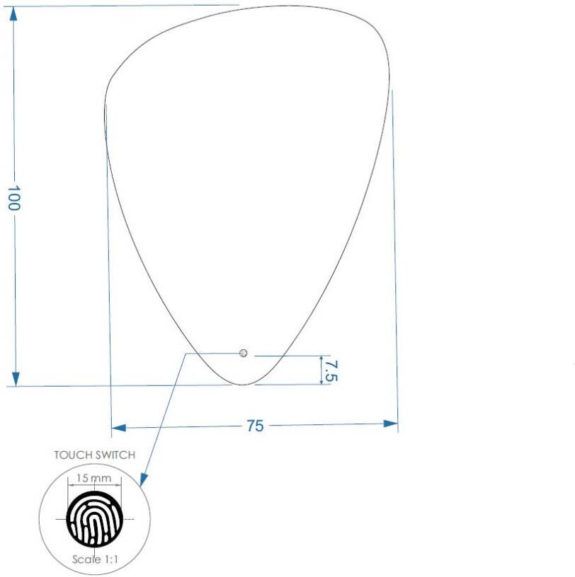 Gliss Design Badkamerspiegel Frenzy | 100x75 cm | Organisch | Indirecte LED verlichting | Touch button | Met spiegelverwarming