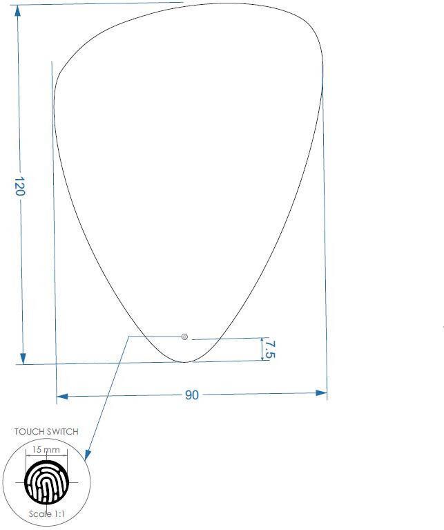 Gliss Design Badkamerspiegel Frenzy | 120x90 cm | Organisch | Indirecte LED verlichting | Touch button | Met spiegelverwarming