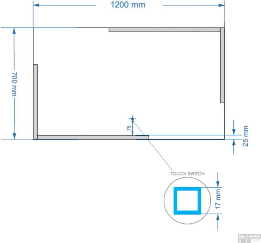 Gliss Design Melite spiegel met led verlichting 120 x70 cm rechthoekig