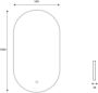 Gliss Design Badkamerspiegel Orion | 100x50 cm | Ovaal | Indirecte LED verlichting | Touch button | Met spiegelverwarming - Thumbnail 4