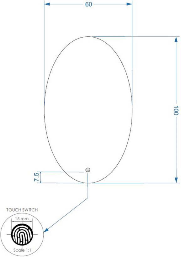 Gliss Design Badkamerspiegel Oval | 100x60 cm | Ovaal | Indirecte LED verlichting | Touch button | Met spiegelverwarming