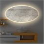 Gliss Design Badkamerspiegel Oval | 140x90 cm | Ovaal | Indirecte LED verlichting | Touch button | Met spiegelverwarming - Thumbnail 2