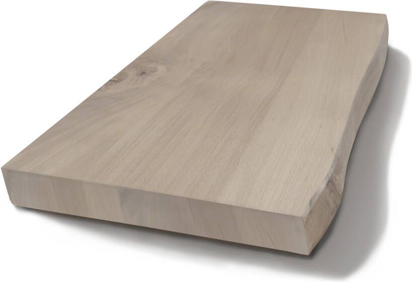 Gliss Design Wastafelblad massief hout zonder boomschors 100 cm Olie wit - Foto 3