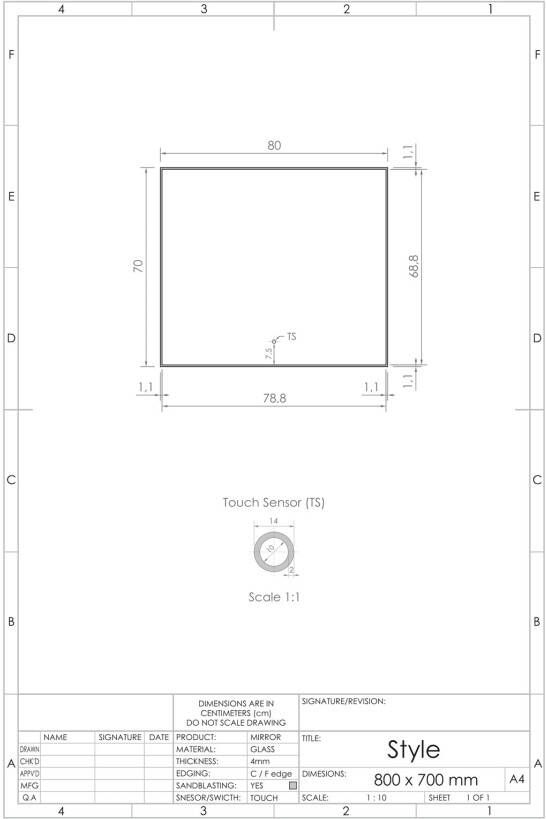 Gliss Design Style spiegel met LED-verlichting en verwarming 80x70cm - Foto 4