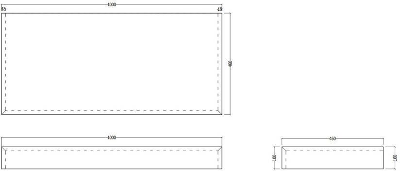 Gliss Design Topdek marmer grey 100 cm inclusief ophangbeugels