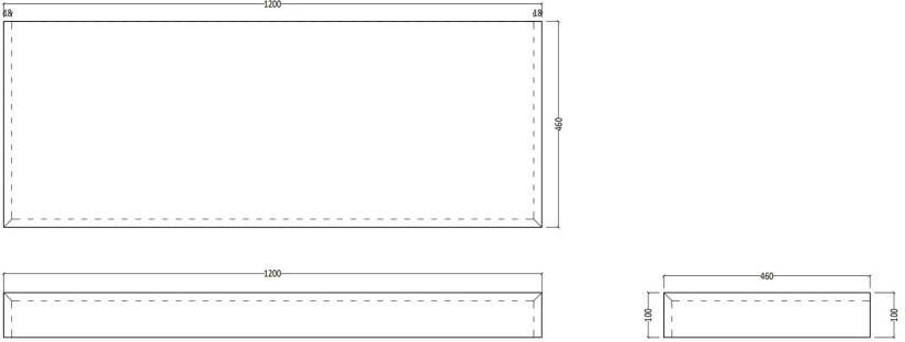 Gliss Design Topdek marmer grey 120 cm inclusief ophangbeugels