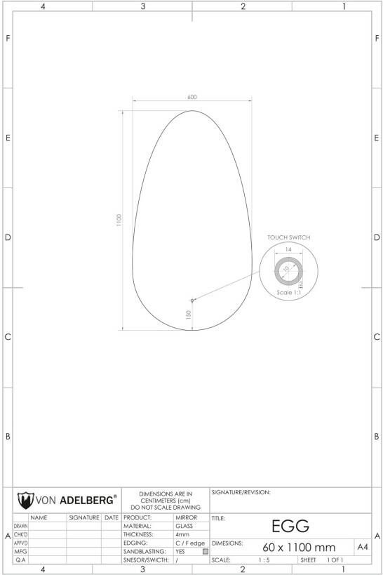 Gliss Design Triton Organic spiegel driehoekig met led verlichting 60x110 cm