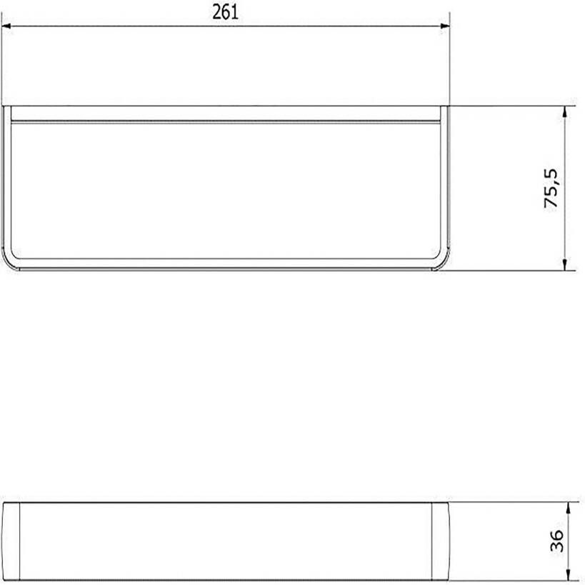 Haceka Handdoek houder Aline | Wandmontage | Aluminium | Vierkant | Aluminium geborsteld