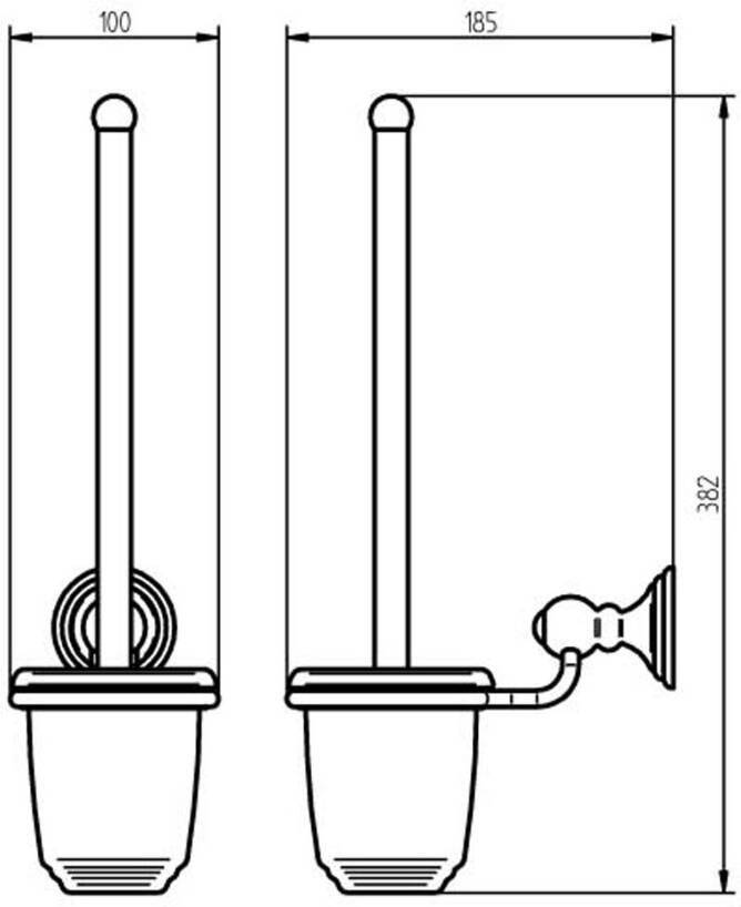 Haceka Allure toilet borstel glas vintage chroom