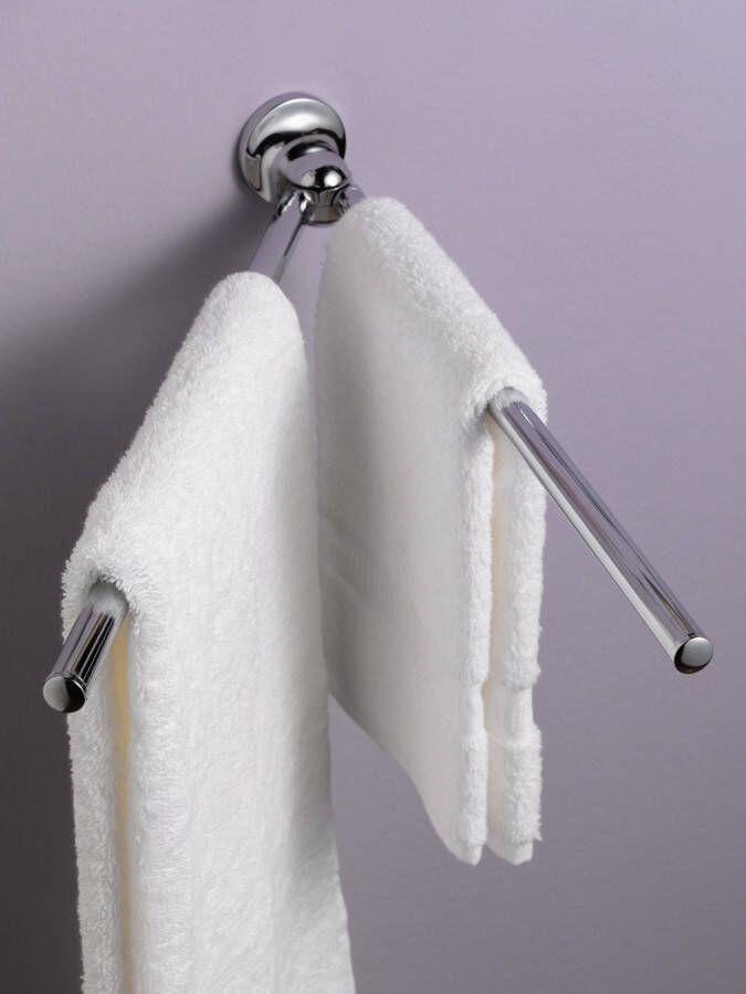 Haceka Draaibare handdoek houder Aspen | Wandmontage | 42.8 cm | Enkel houder | Chroom