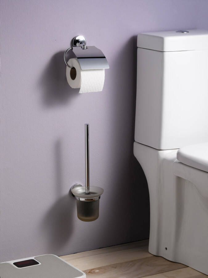 Haceka Aspen toilet borstel glas rond chroom