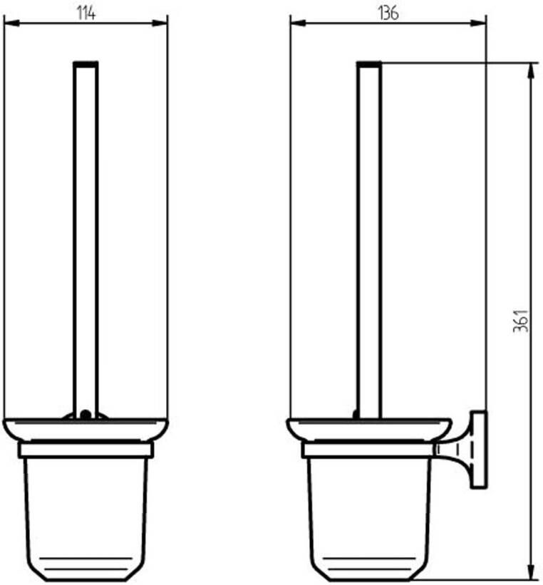 Haceka Aspen toilet borstel glas rond chroom